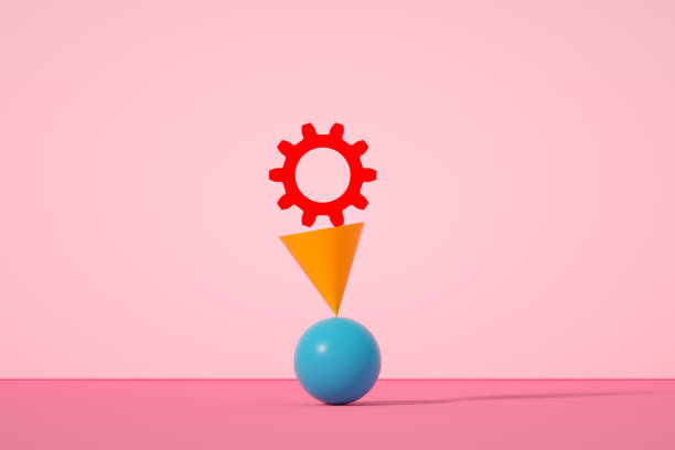 istock Balance, teamwork, minimal concept pink background 1366823688