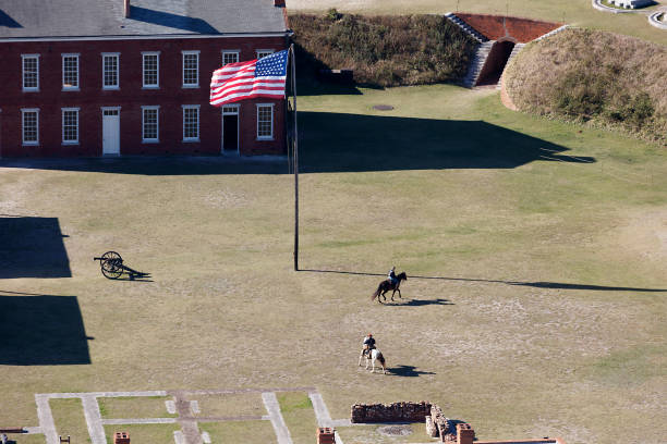 Civil War Cannon In Grassy Area