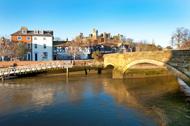 istock Arundel townscape over the River Arun in winter 1366825293