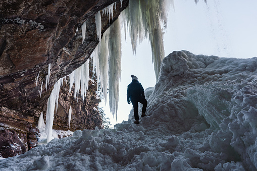 People Hiking on the Mountain with Snow