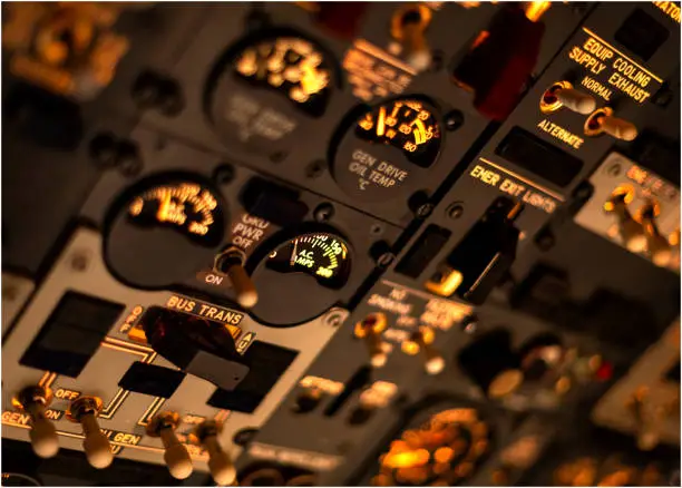 Overhead panel in a B737