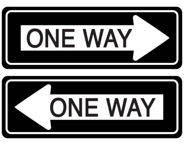 Two One Way Signs Vector illustration of two one way signs. one way stock illustrations