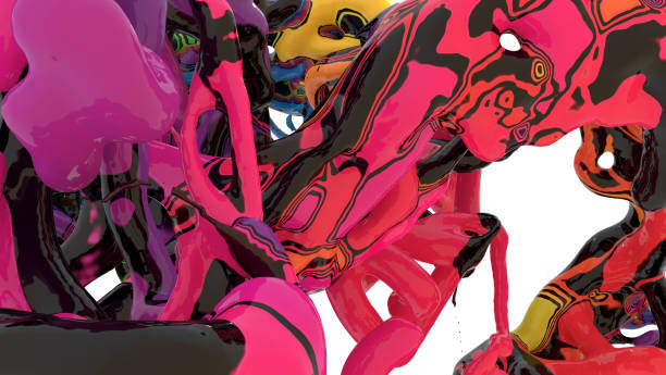 istock Conceptual multicolored desigh elements, liquid thick splash of paint 1366834788