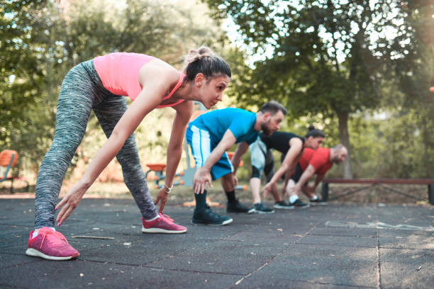 istock Warmup And Flexibility Exercises By Athletic Friends Outside 1366834825