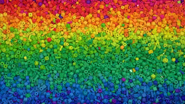 Photo of Abstract multicolored background with thousands of small beads