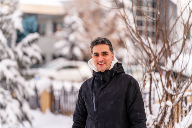 Portrait of a man in winter
