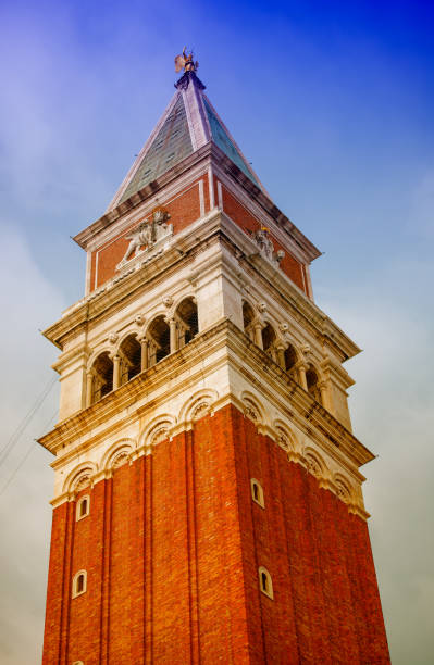 A view of the Campanile at St Mark's Square, Venice in winter. A view of the Campanile at St Mark's Square, Venice in winter campanile venice stock pictures, royalty-free photos & images