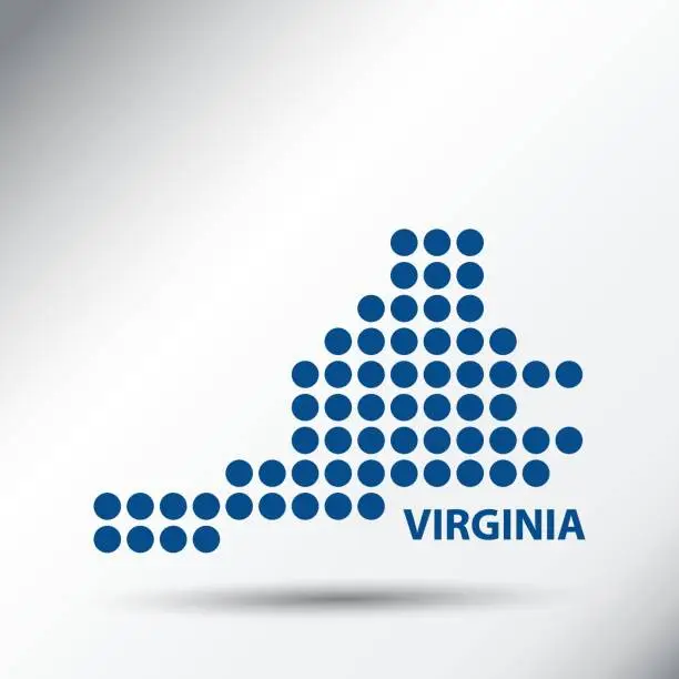 Vector illustration of Virginia State Abstract Dotted Map