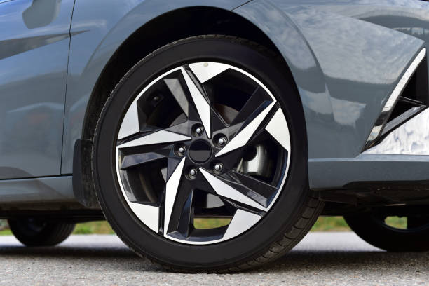 istock Tire and alloy wheel on this passenger car 1366838844