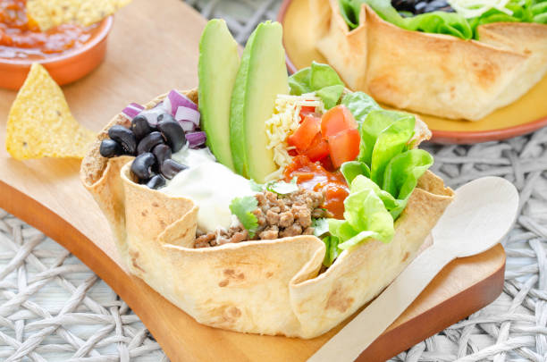 istock Tortilla bowl beef taco bar 1366840279