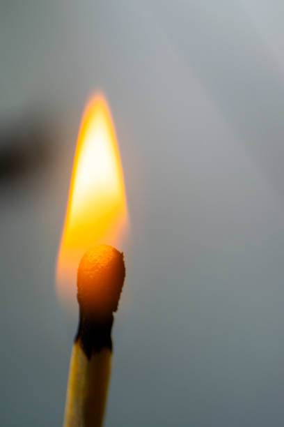 istock Detail of lit match, fire evolution of humanity over time. 1366841033