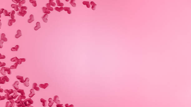 istock Pink hearts on pastel pink background. 1366849450