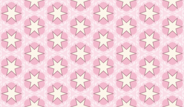 istock Seamless abstract texture, pink color pattern with stars 1366857367