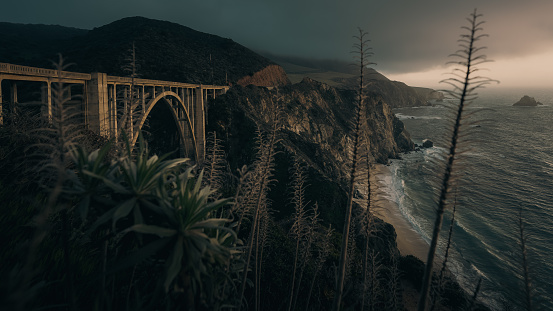 A view of the Bixby Bridge in Big Sur, Ca.