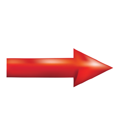 3D red arrow on a transparent base. Can be dropped onto any colored background. Ideal for infographics and marketing.
