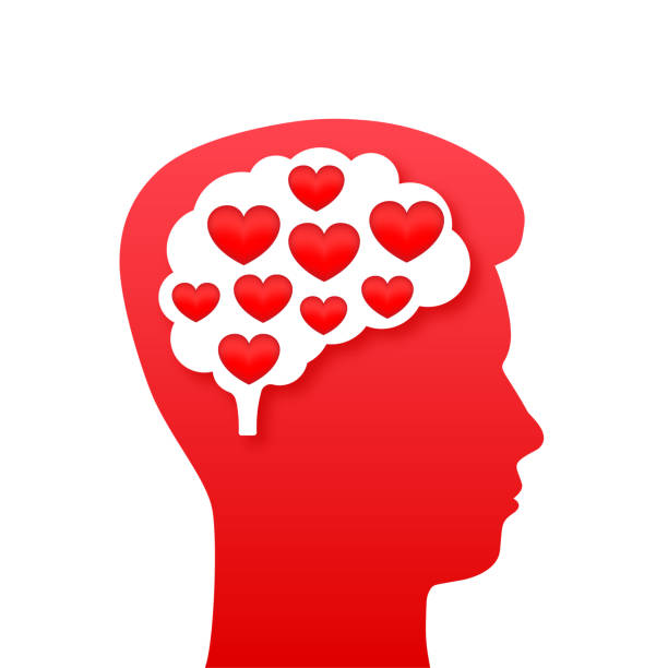 ilustrações de stock, clip art, desenhos animados e ícones de heart head, great design for any purposes. 3d vector illustration. mental health concept. health care concept. - 16727