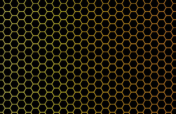 Black honeycomb tiles. Hexagon geometry pattern. Minimal black background of honeycomb for modern cover, ad baner, web vector art illustration