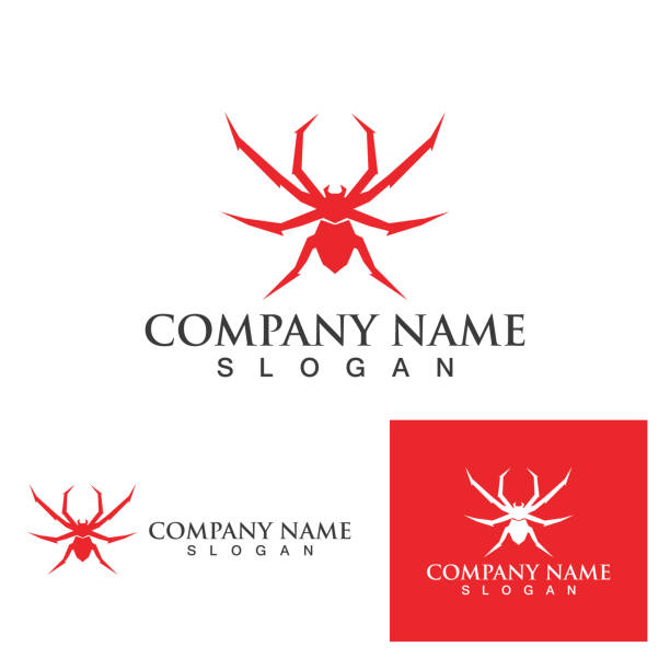 ilustrações de stock, clip art, desenhos animados e ícones de spider logo and symbol vector illustration - silhouette spider tarantula backgrounds