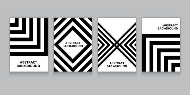 Vector set black and white modern abstract cover template banner or poster. Vector set black and white modern abstract cover template banner or poster. flyposting illustrations stock illustrations