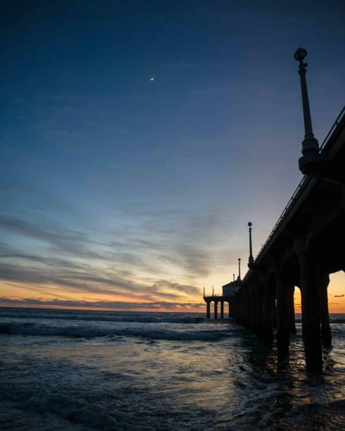 istock Manhattan beach California pier ocean sunset 1366874826