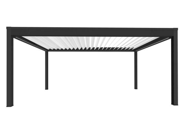 istock 3d render of bioclimatic pergola, motorized louvered roof 1366881208