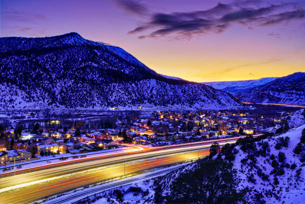 istock Gypsum Colorado Winter View at Dusk 1366886800