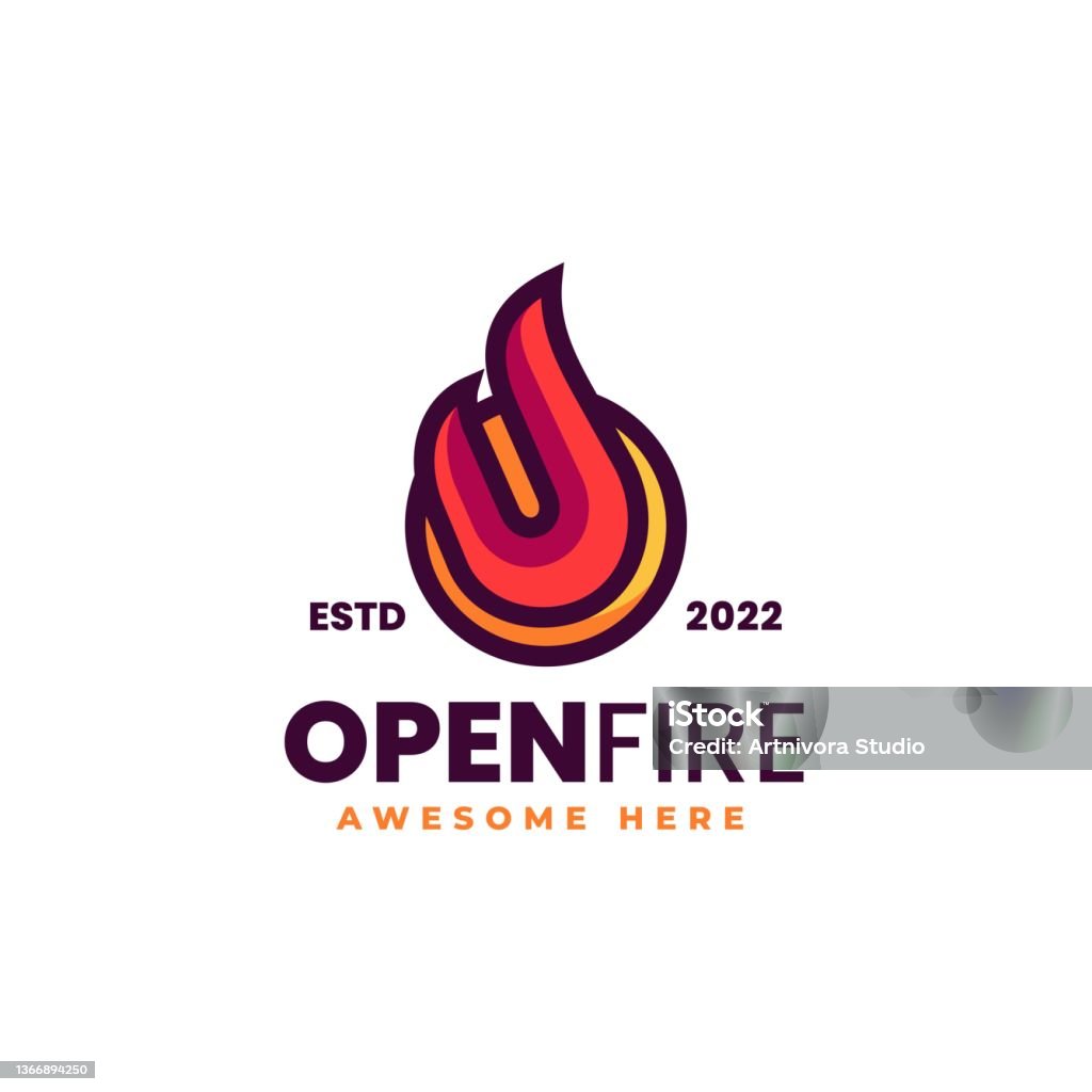 Open Fire Vector Vector Illustration Open Fire Simple Mascot Style Stock Illustration ...