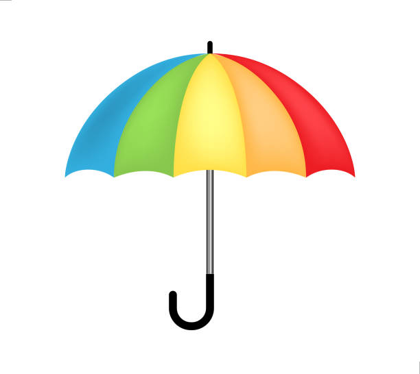 illustrazioni stock, clip art, cartoni animati e icone di tendenza di ombrello arcobaleno - umbrella