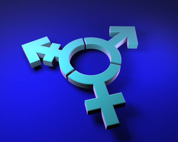 istock blue Gender Symbol on multi colored background 3D illustration 1366902367