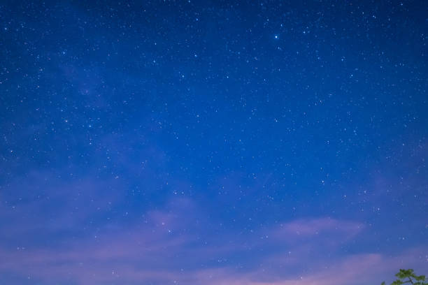 Beautiful night blue sky stock photo