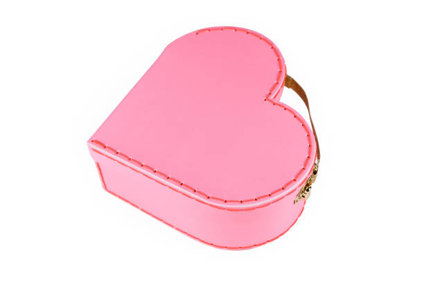 Pink heart shaped Valentine's day suitcase