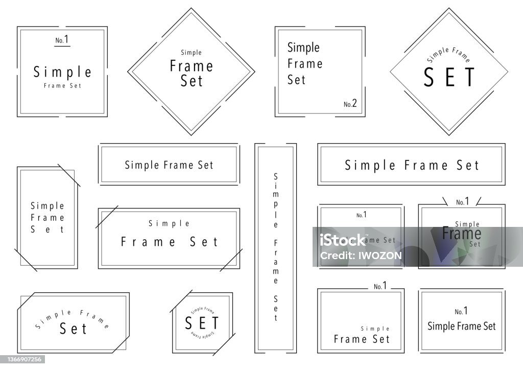 Basic Graphic Frame Simple Frame Set Stock Illustration - Download Image Now - Computer ...