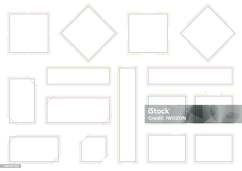 Easy Frame Background Simple Frame Set Stock Illustration - Download Image Now - Border ...