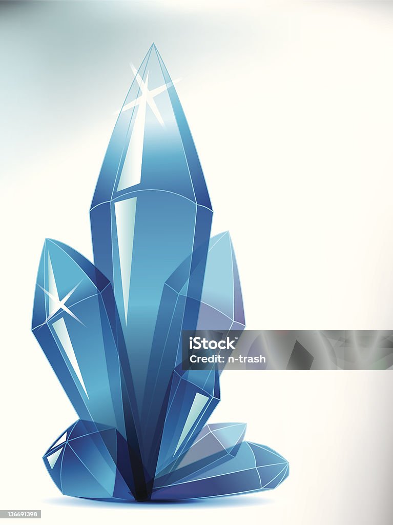 Blue crystal Eps10. Amethyst stock vector