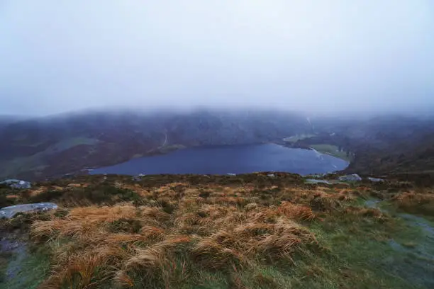 view of Guinnes lake from Wicklow mountains