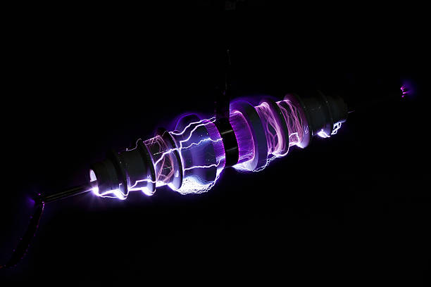 istock Electricity arcing over the surface of ceramic insulators 136691536