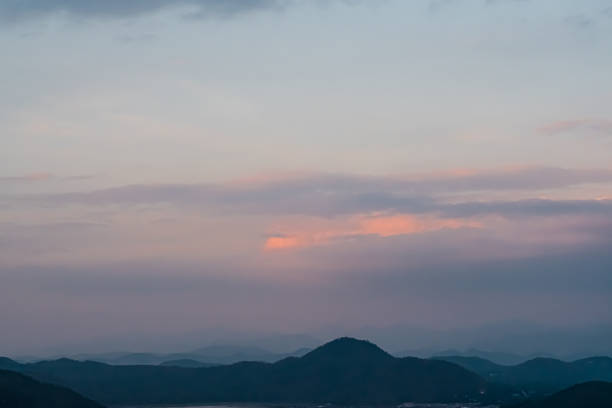 istock Mountain landscape at evening sunset nature background 1366916545