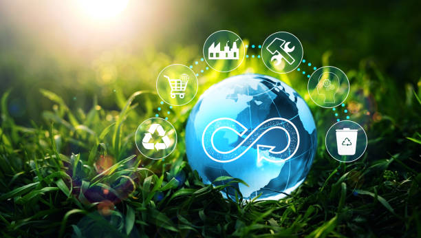 istock Circular economy concept. Energy consumption and CO2 emissions are increasing. Sharing,reusing,repairing,renovating and recycling existing materials and products as much possible. 1366917776