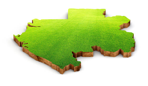 istock 3d map of Gabon isolated on white background. 3d illustration. 1366918935