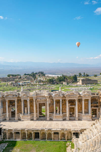 The roman theater of Hierapolis, Denizli, Turkey stock photo