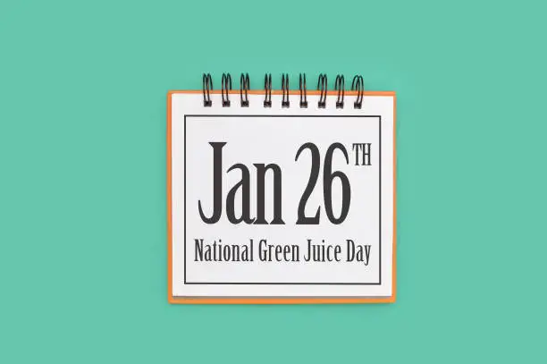 January 26 National Green Juice Day Calendar Date