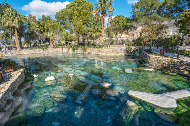 Pamukkale‘s Antique Pool, Denizli, Turkey stock photo