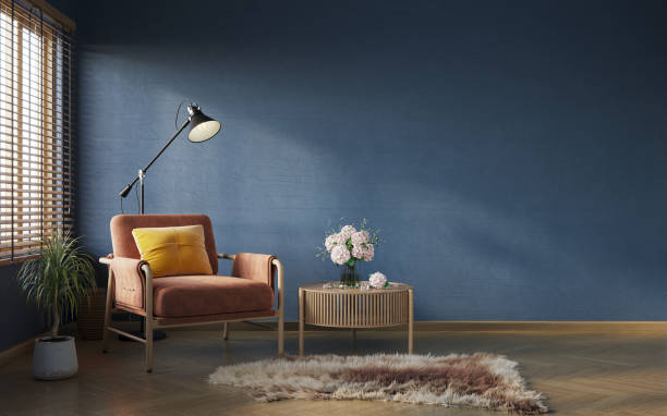 istock Living room interior compositi on wall background. Interior mockup, 3d render 1366924614