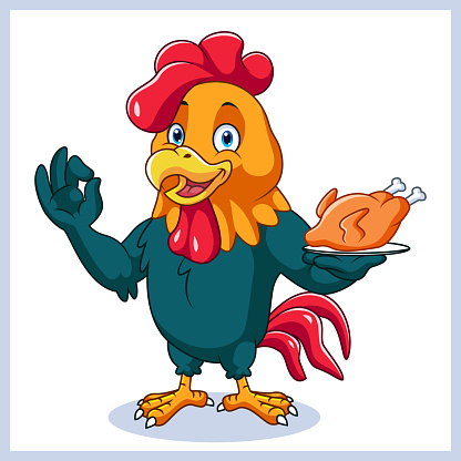 Dibujos Animados DE Pollo Dando Pulgar Vector Dibujos Animados DE Pollo Dando Pulgar Vector