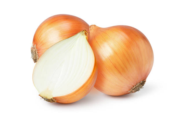 新鮮なオニオン白で分離 - garlic clove isolated white ストックフォトと画像