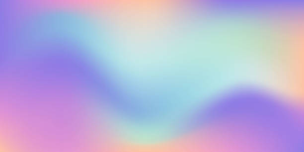 rainbow fantasy background. holographic illustration in pastel colors. cute cartoon girly pattern. bright multicolored sky. vector. - mor leylak stock illustrations