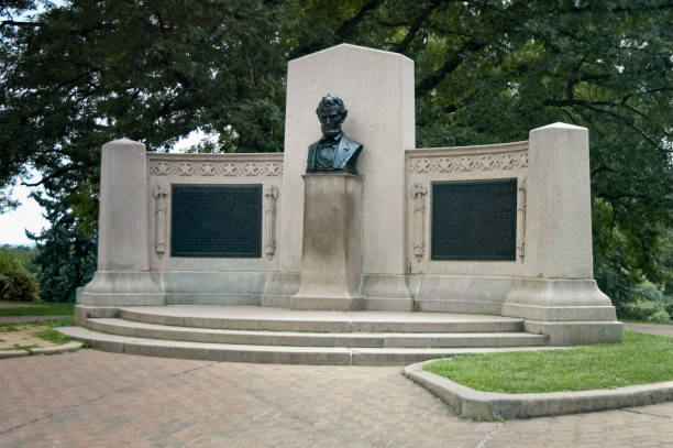 Lincoln Memorial in the National Military Cemetery, where the Gettysburg Address was delivered, Pennsylvania, PA, USA.