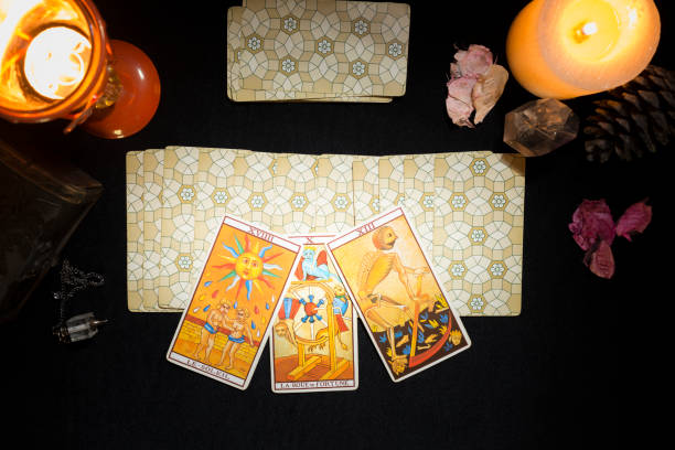 istock Death, sun and fortune roulette tarot cards. 1366933089