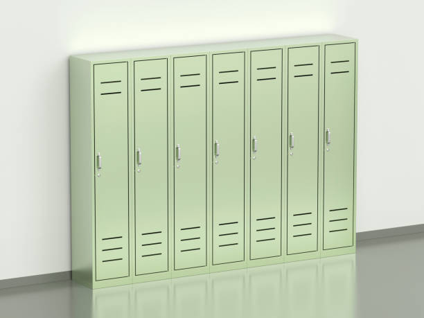 istock Green metal lockers 1366933757