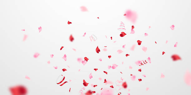 istock heart shaped backdrop vector illustration of valentines day celebration concept with confetti 1366936214